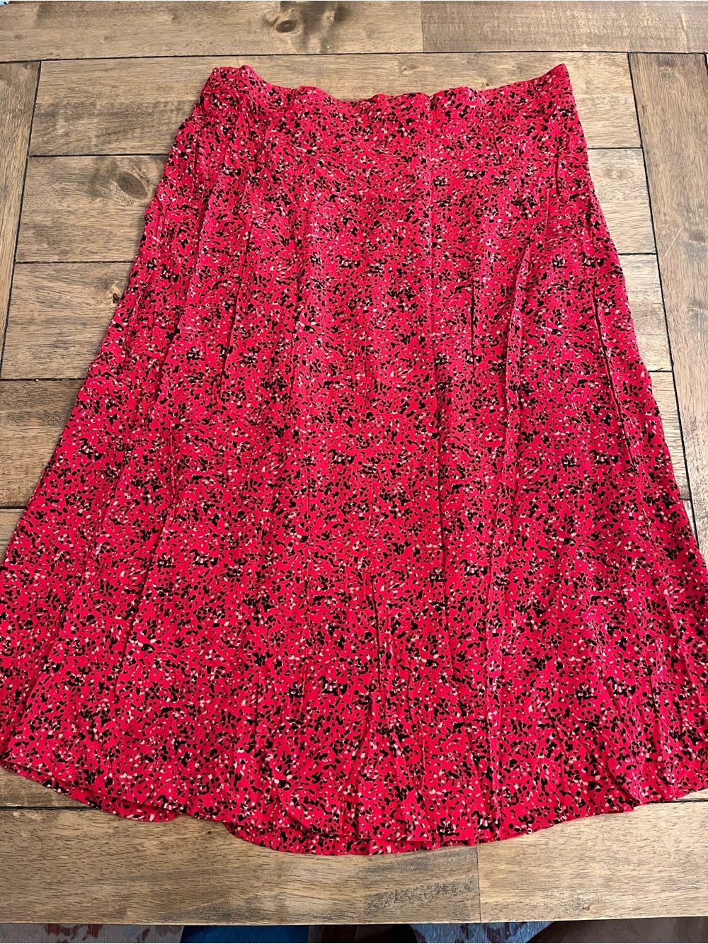Old Navy Red Cheetah A-Line Midi Skirt size Large